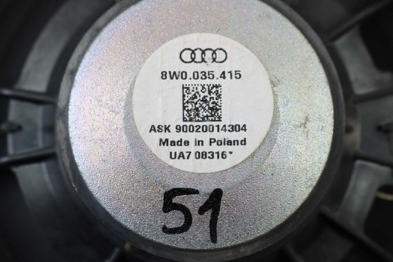 AUDI A4 SEDAN GŁOŚNIKI NAGŁOŚNIENIE 8W5035412 8W5035411 8W0035415 8W0035454 8W0035399 8W5035399 KOMPLET GŁOŚNIKÓW ZESTAW GŁOŚNIK
