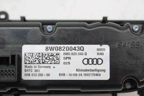 AUDI A4 A5 Q5 PANEL KLIMATYZACJI 8W0820043Q 8W0820043M 8W0820043A 8W0820043AM przód moduł sterownik nawiewu klimy 8W 80A B9 F5
