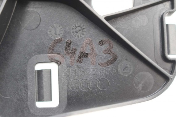 AUDI Rączka otwierania maski 8T1823633 8T1823633A 8T1823633B wspornik mocujący kolor 01C- czerń satynowa 8T1823533 8T1823633