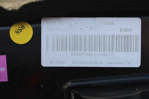 AUDI A3 SCHOWEK KONSOLI PASAŻERA PRAWY 8V5880302 8V5 880 302 8V 8V5880302 8V5880302A 8V5880302 8V5880302A kolor 6PS czarny USA