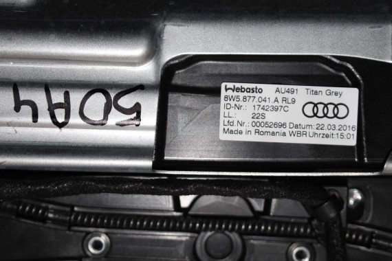AUDI A4 SEDAN SZYBERDACH 8W5877041A 8W5 877 041 A 8W B9 8W5877041 8W5877071 3G5877795 8W5877049 8W5877049A 8W5877049B 8W5877255