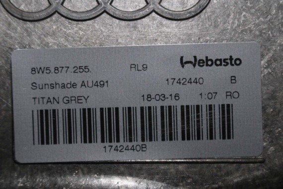 AUDI A4 SEDAN SZYBERDACH 8W5877041A 8W5 877 041 A 8W B9 8W5877041 8W5877071 3G5877795 8W5877049 8W5877049A 8W5877049B 8W5877255