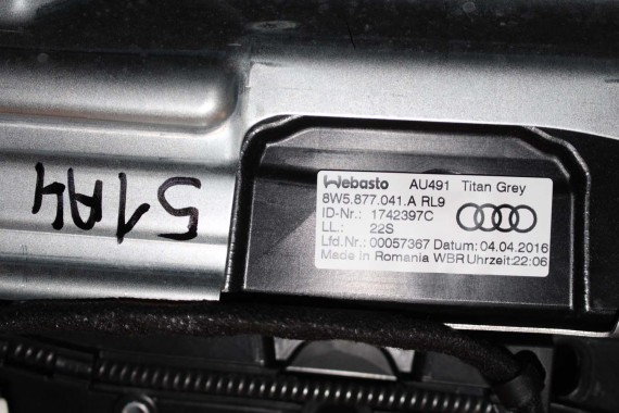 AUDI A4 SEDAN SZYBERDACH 8W5877041A 8W5 877 041 A 8W B9 8W5877041 8W5877071 3G5877795 8W5877049 8W5877049A 8W5877049B 8W5877255