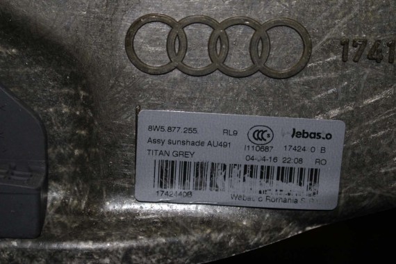 AUDI A4 SEDAN SZYBERDACH 8W5877041A 8W5 877 041 A 8W B9 8W5877041 8W5877071 3G5877795 8W5877049 8W5877049A 8W5877049B 8W5877255
