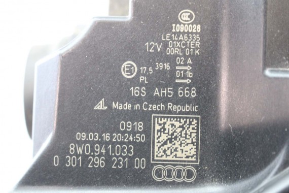 AUDI A4 LAMPY PRZEDNIE PRZÓD FULL LED lampa 8W0941033 8W0941034 8W0 941 033 8W0 941 034 4M0907397C 7PP941572AB 7PP941572A 8W B9