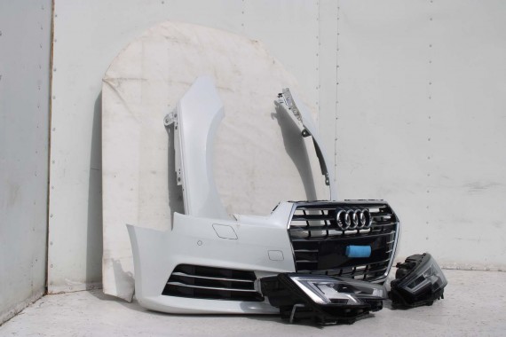 AUDI A4 8W PRZÓD maska błotniki zderzak pas przedni lampy wzmocnienie lampa FULL LED 2Y2Y LS9R Biały 8W0941033 8W0941034 T9 B9