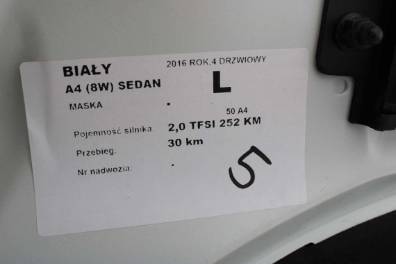 AUDI A4 8W PRZÓD maska błotniki zderzak pas przedni lampy wzmocnienie lampa FULL LED 2Y2Y LS9R Biały 8W0941033 8W0941034 T9 B9