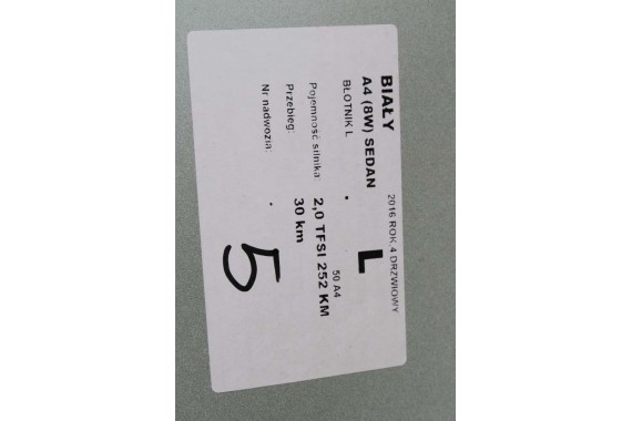 AUDI A4 8W PRZÓD maska błotniki zderzak pas przedni lampy wzmocnienie lampa FULL LED 2Y2Y LS9R Biały 8W0941033 8W0941034 T9 B9