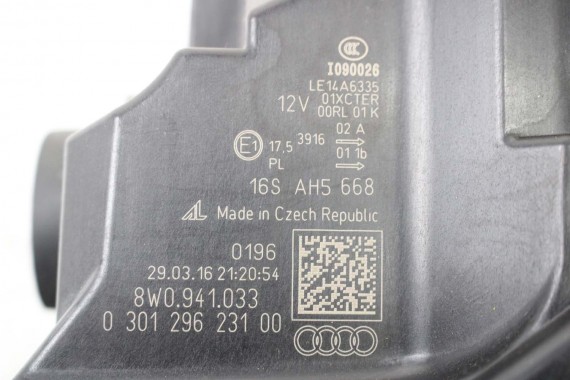 AUDI A4 8W PRZÓD maska błotniki zderzak pas przedni lampy wzmocnienie lampa FULL LED 2Y2Y LS9R Biały 8W0941033 8W0941034 T9 B9