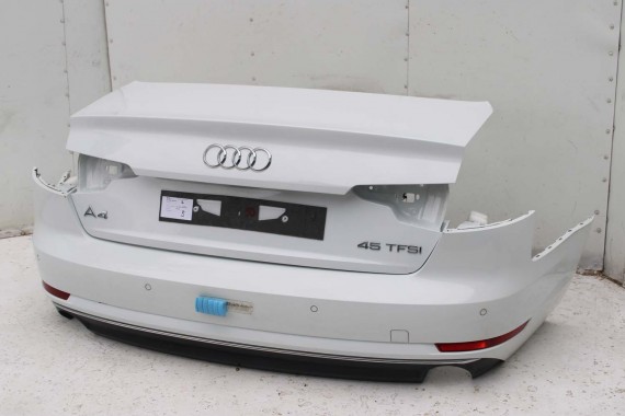 AUDI A4 SEDAN TYŁ ZDERZAK tylny + KLAPA BAGAŻNIKA 8W B9 2Y2Y LS9R biały ZESTAW KOMPLET 8W5827025 8W5807511 8W5807067 8W5807521