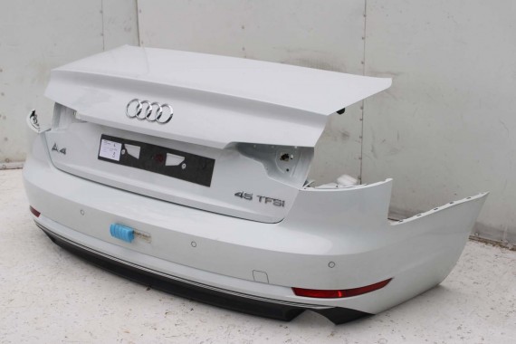 AUDI A4 SEDAN TYŁ ZDERZAK tylny + KLAPA BAGAŻNIKA 8W B9 2Y2Y LS9R biały ZESTAW KOMPLET 8W5827025 8W5807511 8W5807067 8W5807521