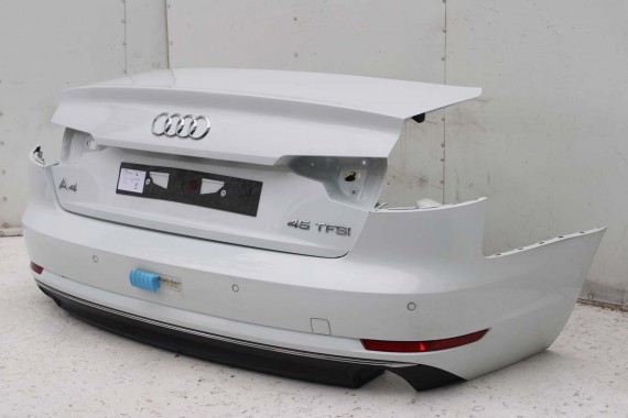 AUDI A4 SEDAN TYŁ ZDERZAK tylny + KLAPA BAGAŻNIKA 8W B9 2Y2Y LS9R biały ZESTAW KOMPLET 8W5827025 8W5807511 8W5807067 8W5807521