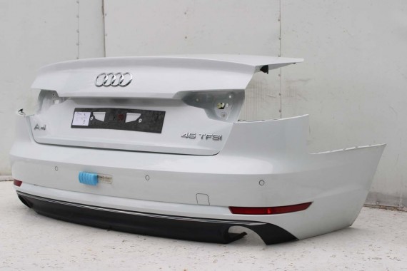 AUDI A4 SEDAN TYŁ ZDERZAK tylny + KLAPA BAGAŻNIKA 8W B9 2Y2Y LS9R biały ZESTAW KOMPLET 8W5827025 8W5807511 8W5807067 8W5807521