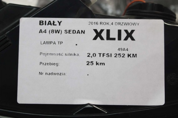 AUDI A4 8W SEDAN LAMPY LED TYLNE TYŁ 8W5945091C 8W5945092C 8W5945093C 8W5945094C 8W5 945 091 C lampa 8W B9 8W5945091B 8W5945092B