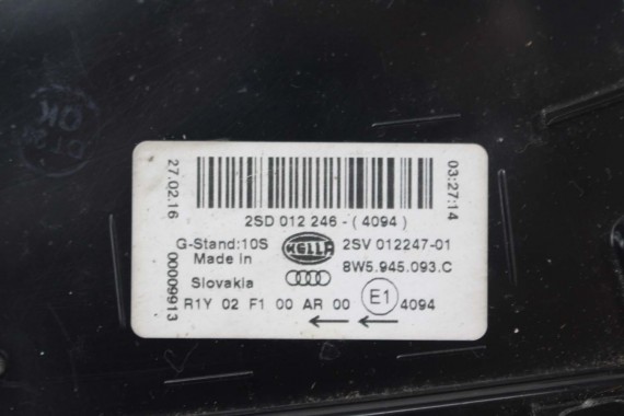 AUDI A4 8W SEDAN LAMPY LED TYLNE TYŁ 8W5945091C 8W5945092C 8W5945093C 8W5945094C 8W5 945 091 C lampa 8W B9 8W5945091B 8W5945092B