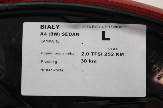 AUDI A4 8W SEDAN LAMPY LED TYLNE TYŁ 8W5945091C 8W5945092C 8W5945093C 8W5945094C 8W5 945 091 C lampa 8W B9 8W5945091B 8W5945092B