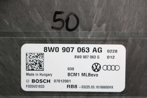 AUDI A4 A5 Q7 MODUŁ STEROWNIK BORDNETZ BCM 8W0907063AG 8W0907063G 8W0 907 063 AG 8W0907063AH MOCY 8W 4M 8W0907063AG FULL LED