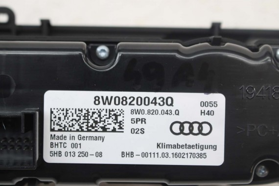 AUDI A4 A5 Q5 PANEL KLIMATYZACJI 8W0820043Q 8W0820043M 8W0820043A 8W0820043AM przód moduł sterownik nawiewu klimy 8W 80A B9 F5