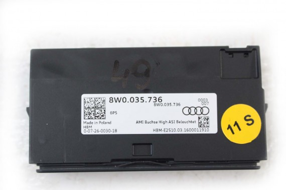 AUDI A4 A5 Q5 PORT USB PRZYŁĄCZE AUX 8W0035736 8W0 035 736 8W 80A R8 8S PANEL WEJŚCIE 8W0035736 8W0035736 8W0035736 8W0035736