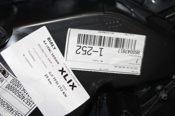 AUDI A4 8W BOCZEK BOCZKI DRZWI drzwiowe tapicerka SEDAN 8W 8W5 B9 skóra kolor czarny 8W1867103 8W1867104 8W0867303 8W0867304