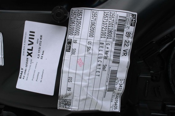 AUDI A4 8W BOCZEK BOCZKI DRZWI drzwiowe tapicerka SEDAN 8W 8W5 B9 skóra kolor czarny 8W1867103 8W1867104 8W0867303 8W0867304