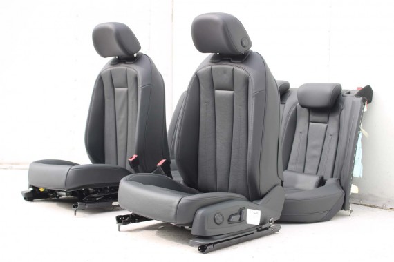 AUDI A4 8W SEDAN FOTELE KOMPLET FOTELI siedzeń siedzenia fotel tapicerka 8W5 8W skóra kolor czarny B9 fotele tapicerka czarna 8W