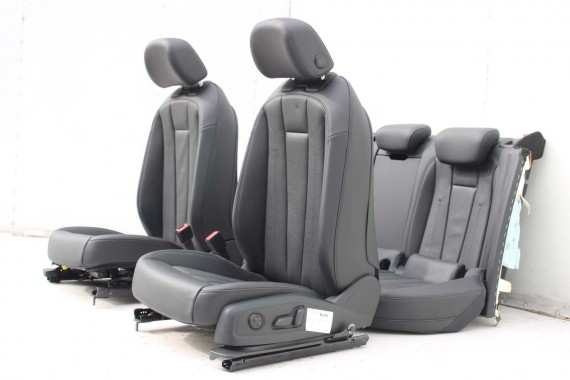AUDI A4 8W SEDAN FOTELE KOMPLET FOTELI siedzeń siedzenia fotel tapicerka 8W5 8W skóra kolor czarny B9 fotele tapicerka czarna 8W