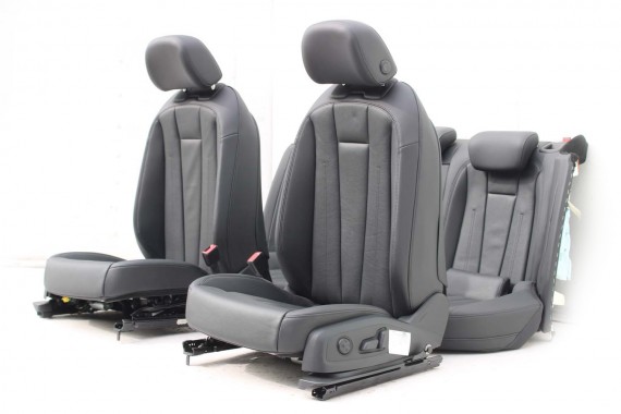 AUDI A4 8W SEDAN FOTELE KOMPLET FOTELI siedzeń siedzenia fotel tapicerka 8W5 8W skóra kolor czarny B9 fotele tapicerka czarna 8W