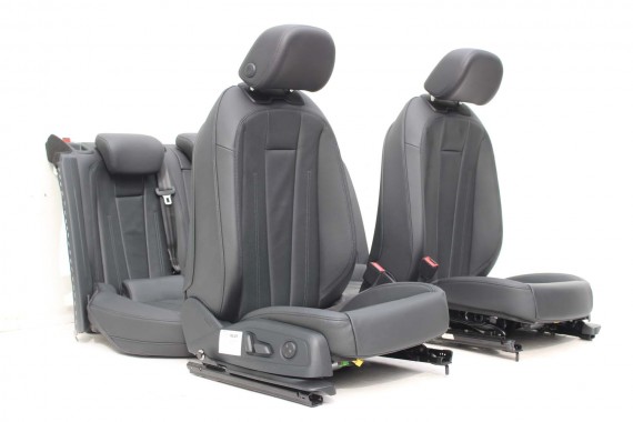 AUDI A4 8W SEDAN FOTELE KOMPLET FOTELI siedzeń siedzenia fotel tapicerka 8W5 8W skóra kolor czarny B9 fotele tapicerka czarna 8W