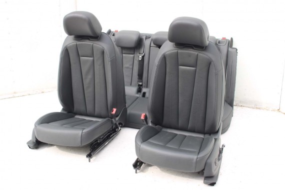 AUDI A4 8W SEDAN FOTELE KOMPLET FOTELI siedzeń siedzenia fotel tapicerka 8W5 8W skóra kolor czarny B9 fotele tapicerka czarna 8W