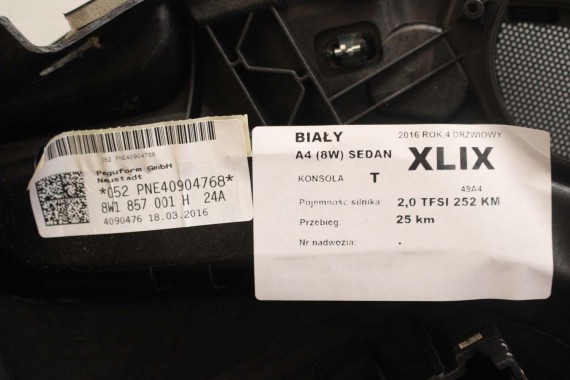 AUDI A4 A5 KONSOLA DESKA ROZDZIELCZA 8W1857001H KOKPIT PULPIT 8W1857001H czarna 8W1857001G 8W1857001F 8W1857001J 8W1857001H b9