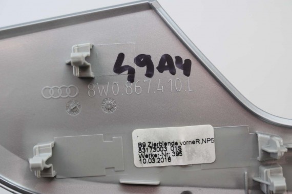 AUDI A4 LISTWY OZDOBNE DEKORY 8W1863969 8W1853189 8W1853190 8W0867409L 8W0867410L 8W0867419 8W0867420 dekor listwa 8W 8W1863969R