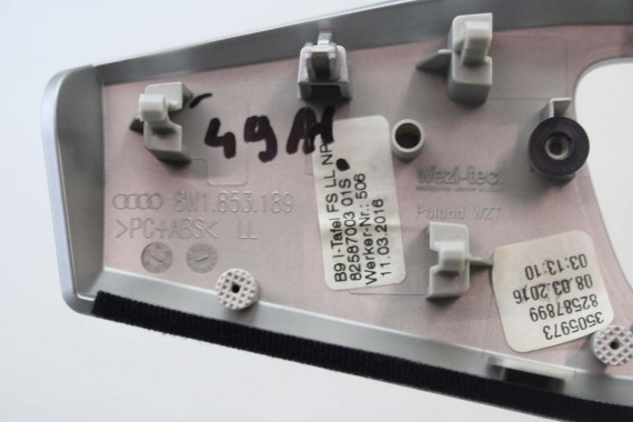 AUDI A4 LISTWY OZDOBNE DEKORY 8W1863969 8W1853189 8W1853190 8W0867409L 8W0867410L 8W0867419 8W0867420 dekor listwa 8W 8W1863969R