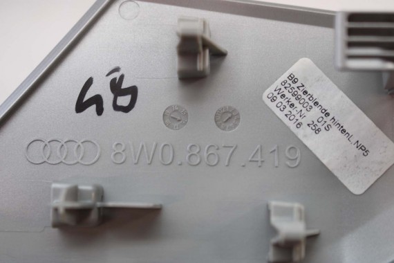 AUDI A4 LISTWY OZDOBNE DEKORY 8W1863969 8W1853189 8W1853190 8W0867409L 8W0867410L 8W0867419 8W0867420 dekor listwa 8W 8W1863969R
