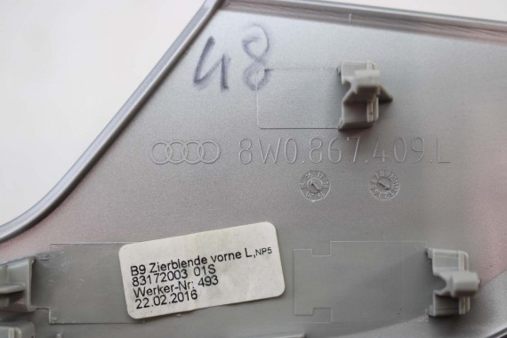 AUDI A4 LISTWY OZDOBNE DEKORY 8W1863969 8W1853189 8W1853190 8W0867409L 8W0867410L 8W0867419 8W0867420 dekor listwa 8W 8W1863969R