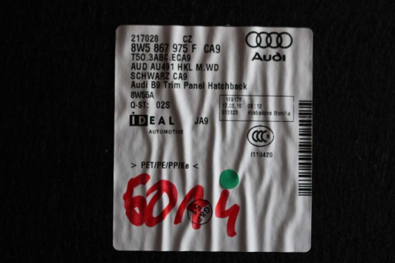 AUDI A4 A5 TUNEL ŚRODKOWY + PODŁOKIETNIK 8W0864283 8W1863241 8W0864207 8W1 863 241 8W b9 f5 LED 8W0864283 8W1863241 8W0864207