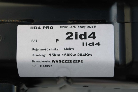 VW ID4 Pro PRZÓD maska błotniki zderzak pas przedni lampy wzmocnienie błotnik lampa C2C2 LA7C 11B941005A 11B941006A FULL LED