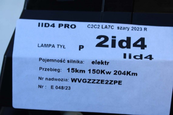 VW ID4 Pro TYŁ ZDERZAK + KLAPA BAGAŻNIKA + LAMPY lampa tylny C2C2 LA7C LED 11A945095 11A945096 11A945093 11A827025A 11A807433