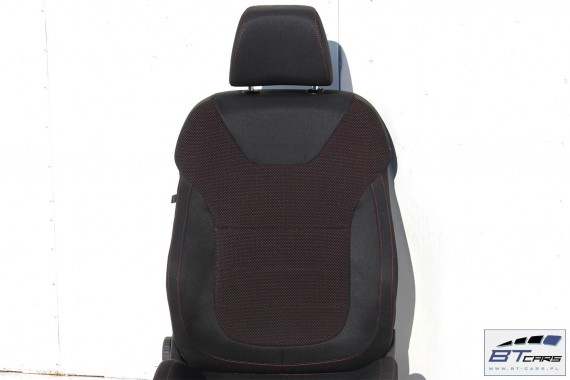 SKODA YETI FOTELE KOMPLET FOTELI siedzeń siedzenia fotel tapicerka 5L welur kolor czarny i czerwony kanapa siedzisko oparcie