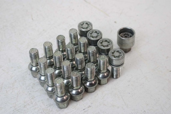 VW AUDI SEAT SKODA ŚRUBY ZABEZPIECZAJĄCE DO FELG zabezpieczenia na koła zabezpieczenie felgi koła 4 szt zbezpieczenia + 16  śrub