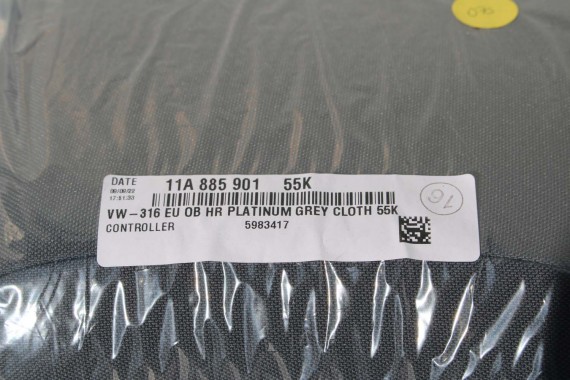 VW ID4 Pro FOTELE KOMPLET FOTELI siedzeń siedzenia fotel tapicerka 11A welur kolor szary kanapa siedzisko oparcie fotel EUROPA