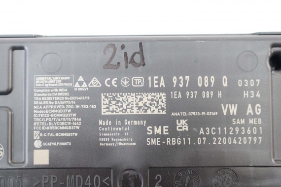 VW ID4 MODUŁ STEROWNIK BORDNETZ BCM 1EA937089Q 1EA937089H MOCY Xenon Led STEROWNIKI 1EA937089Q 1EA937089H 1EA937089Q 1EA937089
