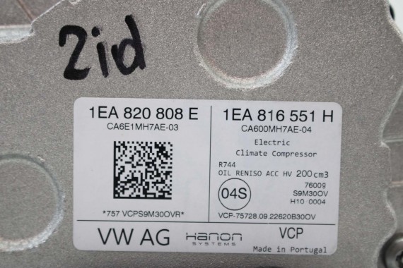 VW ID3 ID4 ID5 POMPA KLIMY 1EA820807C 1EA816797G SPRĘŻARKA KOMPRESOR KLIMY AUDI Q4 1EA820807C 1EA816797G 1EA820807C 1EA820807