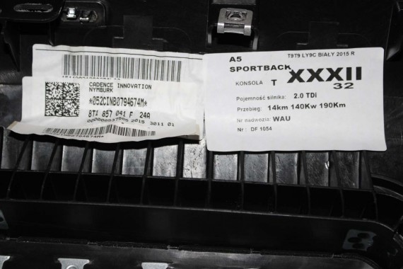 AUDI A5 KONSOLA DESKA ROZDZIELCZA KOKPIT PULPIT 8T 8T1857003 8T1857041F 8T1 857 041 kolor - 24A czarny 8T 8T1 857 003 8T1857041