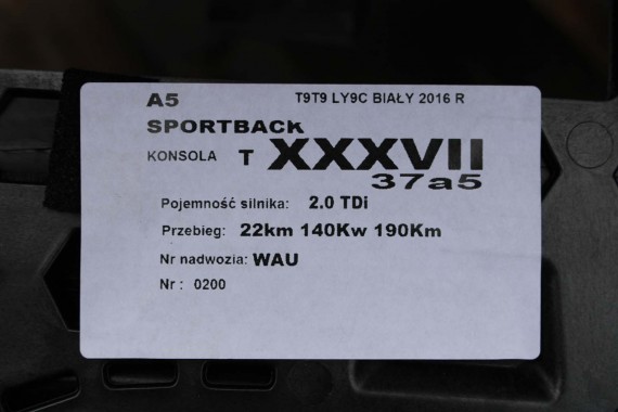 AUDI A5 KONSOLA DESKA ROZDZIELCZA KOKPIT PULPIT 8T 8T1857003 8T1857041F 8T1 857 041 kolor - 24A czarny 8T 8T1 857 003 8T1857041