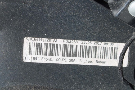 AUDI A5 S5 F5 PRZÓD maska błotniki pas przedni zderzak lampy 8W U4U4 LX5A Niebieski wzmocnienie błotnik 8W6 3.0 TFSi 8W6941035E