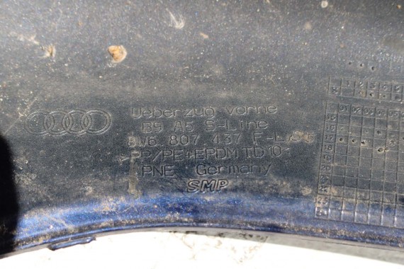 AUDI A5 S5 F5 PRZÓD maska błotniki pas przedni zderzak lampy 8W U4U4 LX5A Niebieski wzmocnienie błotnik 8W6 3.0 TFSi 8W6941035E