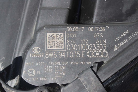 AUDI A5 S5 F5 PRZÓD maska błotniki pas przedni zderzak lampy 8W U4U4 LX5A Niebieski wzmocnienie błotnik 8W6 3.0 TFSi 8W6941035E