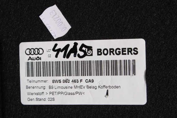AUDI A5 8W F5 BOCZEK DYWAN PAS BAGAŻNIKA 8W6863879L 8W6863880E 8W5863463F boczki bagażnik tapicerka 8W6863879 8W6863880 S5