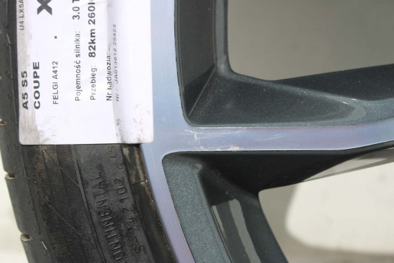 AUDI A4 A5 8W FELGI 19 cali 8W0601025DF KOŁA OPONY LATO felga 8.5J*19H2 ET32 opona Continental ContiSport 255/35/19 8W0601025DG